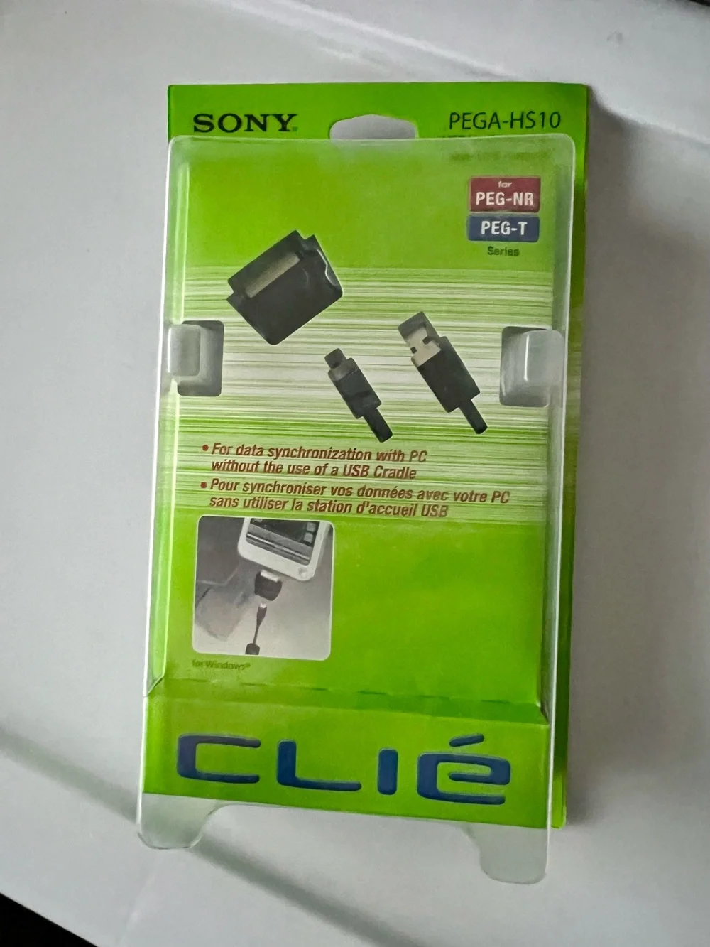 Sony Green CLIE PEGA-HS10 USB Sync Cable Packaging